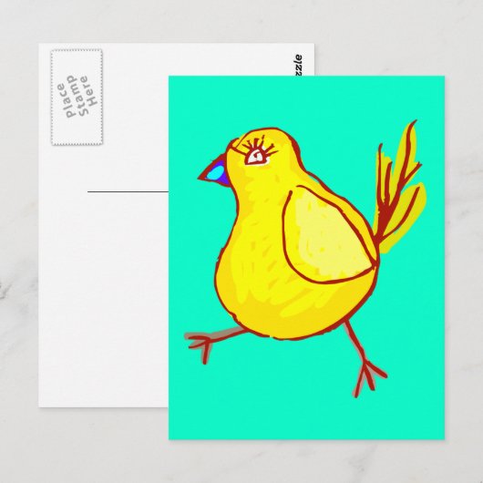 Blauer Schwanz Postkarte (Vorne/Hinten)