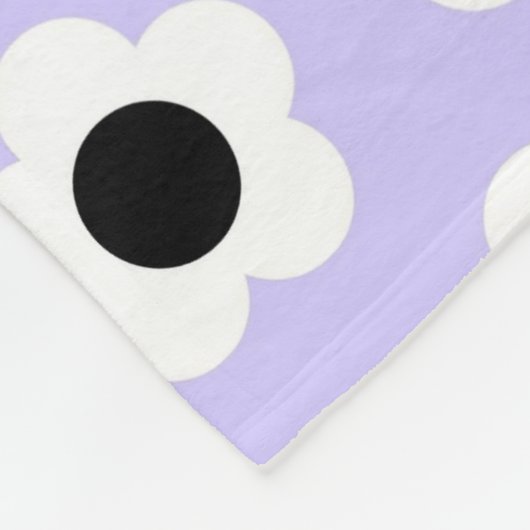 Blauer Schwarz-weißer tropischer botanischer Frühl Fleecedecke (Ecke)