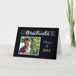 Blauer/Schwarzer Abschluss Herzlichen Glückwunsch  Karte