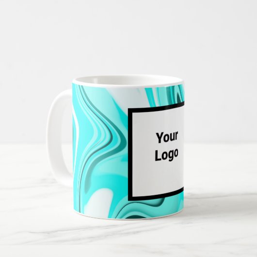 Blauer schwarzer Acrylpour-Marmor fügen Sie Ihr Lo Kaffeetasse (Vorderseite Links)