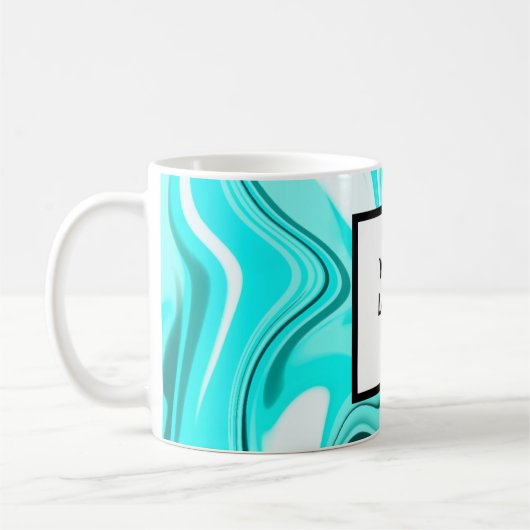 Blauer schwarzer Acrylpour-Marmor fügen Sie Ihr Lo Kaffeetasse (Links)