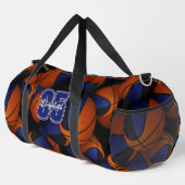 Blauer schwarzer Basketball-Teamname Duffle Bag (Rechte Ecke)