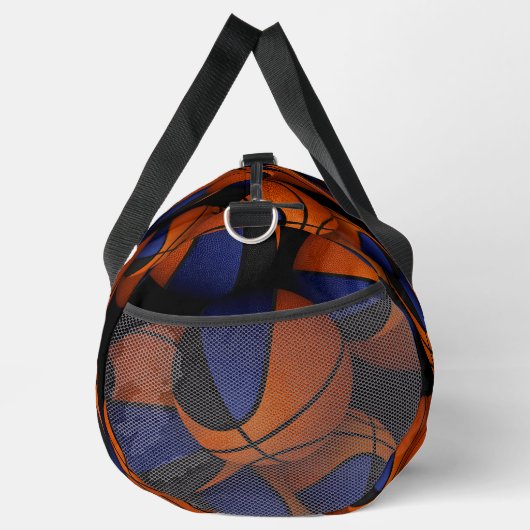 Blauer schwarzer Basketball-Teamname Duffle Bag (Rechts)