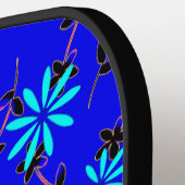 Blauer Schwarzer Blume Pink Pickleball Paddel Pickleball Schläger (Linke Seite)