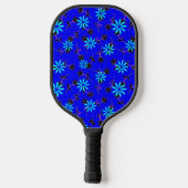 Blauer Schwarzer Blume Pink Pickleball Paddel Schläger (Rückseite)