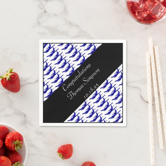 Blauer schwarzer Flugzeugservietten Serviette (Beispiel)