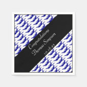 Blauer schwarzer Flugzeugservietten Serviette (Vorderseite)