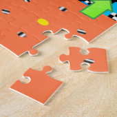 Blauer schwarzer Kreisbogen Puzzle (Seite)