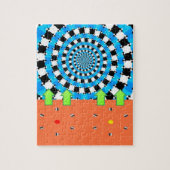 Blauer schwarzer Kreisbogen Puzzle (Vertikal)