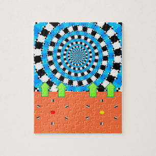 Blauer schwarzer Kreisbogen Puzzle