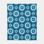 Blauer schwarzer Ring Bubble Op-Art Muster Fleecedecke (Vorderseite)