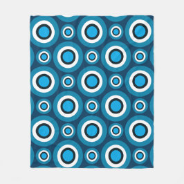 Blauer schwarzer Ring Bubble Op-Art Muster Fleecedecke