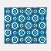 Blauer schwarzer Ring Bubble Op-Art Muster Fleecedecke (Vorderseite (Horizontal))
