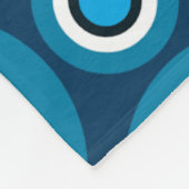 Blauer schwarzer Ring Bubble Op-Art Muster Fleecedecke (Ecke)