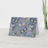 Blauer schwarzer Schmetterling-Muster - Blankokart Feiertagskarte (Rückseite)