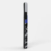 Blauer, schwarzer, silberner Damast iPhone 5 Case-Mate iPhone Hülle (Hinten/Rechts)