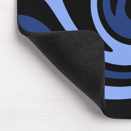 Blauer schwarzer Swirl Mousepad (Ecke)