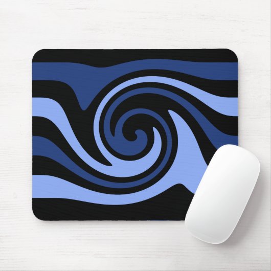 Blauer schwarzer Swirl Mousepad (Mit Mouse)