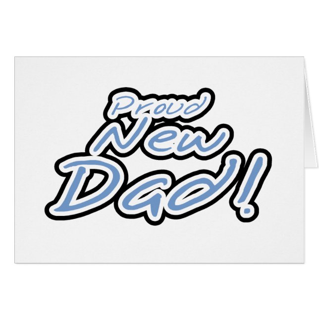 Blauer/schwarzer Text Stolz neuer Dad (Vorderseite (Horizontal))