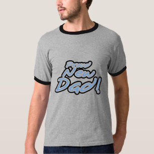Blauer/schwarzer Text-stolze neue Vater-T-Shirts T-Shirt