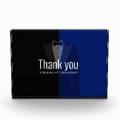 Blauer/schwarzer Tuxedo-Druck-Bachelor-Partei bevo Fotoblock (Vorderseite)