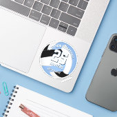 Blauer schwarzer Volleyballklub in den Farben des  Aufkleber (Laptop mit iPhone)