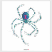 Blauer Schwarzer Witwenspinne Aufkleber (Blatt)