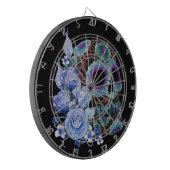 Blauer schwarzer Zucker-Schädeltag der Toten Dartscheibe (Vorderseite Links)