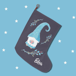 Blauer schwedischer Gnome, der heißen Großer Weihnachtsstrumpf