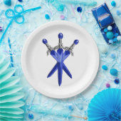 Blauer Schwert Party Teller aus Papier (Party)