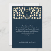 Blauer Schwert und Schild Mittelalterliche Hochzei Dankeskarte (Rückseite)