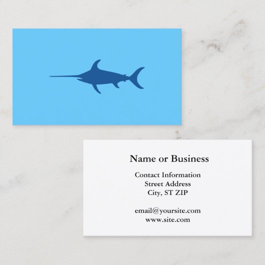 Blauer Schwertfisch Visitenkarte (Vorne/Hinten)