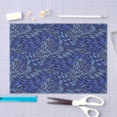 Blauer schwimmender Meeresfisch - Dunkel Seidenpapier (Handwerk)