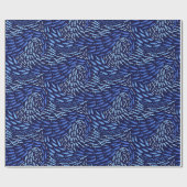 Blauer schwimmender Ozeanfisch - Dunkel Geschenkpapier (Flach)
