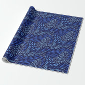 Blauer schwimmender Ozeanfisch - Dunkel Geschenkpapier (Ungerollt)