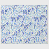 Blauer Schwimmender Ozeanfisch - Hell Geschenkpapier (Flach)
