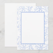 Blauer Scrolltyp des Cornflower-Typs gemustert lee Einladung (Vorne/Hinten)