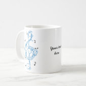 Blauer Scrollwork-Sol-Tastenkombination Kaffeetasse (Vorderseite Links)