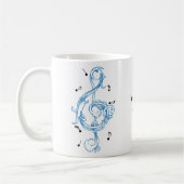Blauer Scrollwork-Sol-Tastenkombination Kaffeetasse (Links)