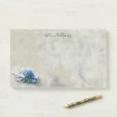 Blauer Seashell-mit Monogramm Küstenname 10x6 Post-it Klebezettel (Auf Schreibtisch)
