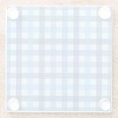 Blauer Sechsfarbiger Gingham-Muster Glasuntersetze Glasuntersetzer (Rückseite)