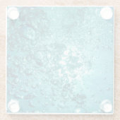 Blauer See Blasen Glasuntersetzer (Rückseite)