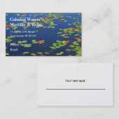 Blauer See mit Lilienauflagen Terminkarte (Vorne/Hinten)