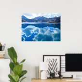 Blauer See, Nebellandschaft Poster (Heimbüro)