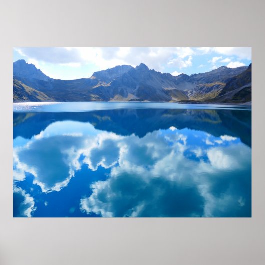 Blauer See, Nebellandschaft Poster (Vorne)