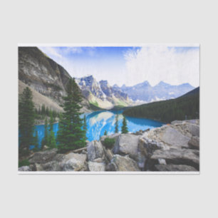 Blauer See Rocky Mountain Pinienwald Seidenpapier