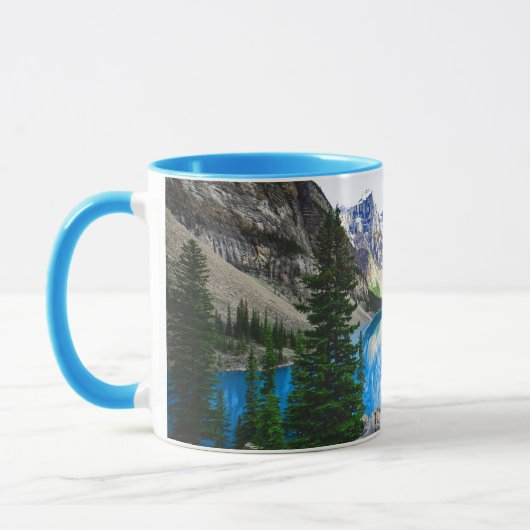 Blauer See Rocky Mountain Pinienwald Tasse (Links)