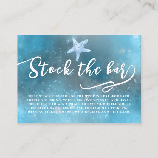 Blauer See Sommerbestand im Bar Brautparty Begleitkarte (Vorderseite)