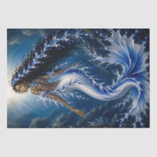 Blauer Seedrache-Meerjungfrau-Decoupage-Papier Dun Seidenpapier