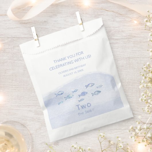 Blauer Seefisch niedlich illustriert Geschenktütchen (Ausgeschnitten)